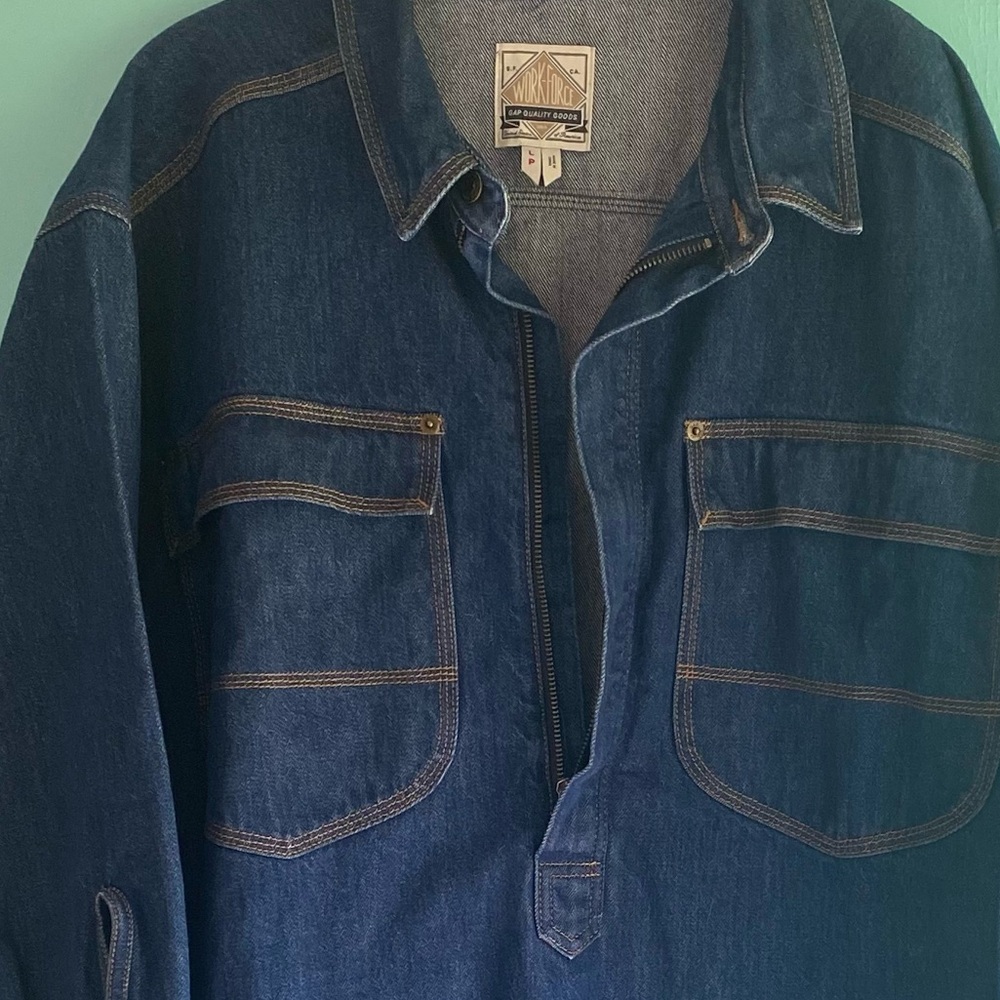 GAP WORKFORCE COLLECTION DENIM DRESS SIZE PETITE LARGE - Picture 10 of 13